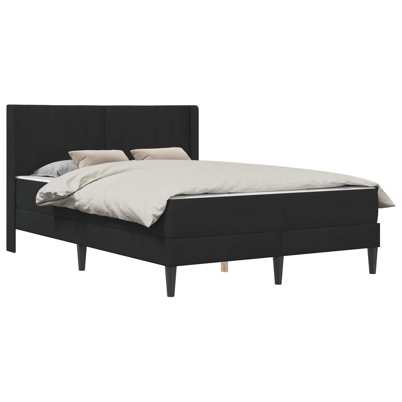 Bettgestell mit Matratze mit Kopfteil Hellgrau 80 x 200 cm Samt