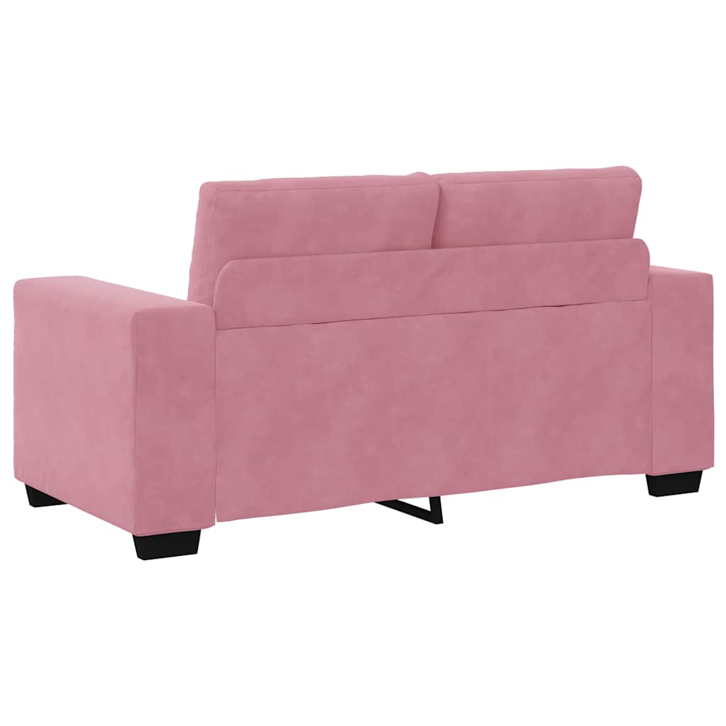 2-teiliges Sofa-Set mit Kissen, hellgrauer Samt