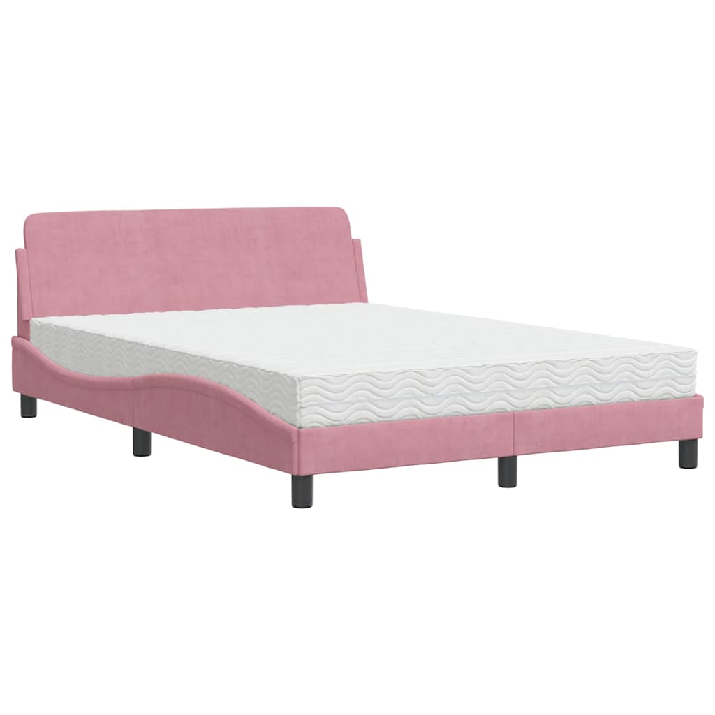 Bett mit Matratze "Dover" Hellgrau 80x200 cm Samt