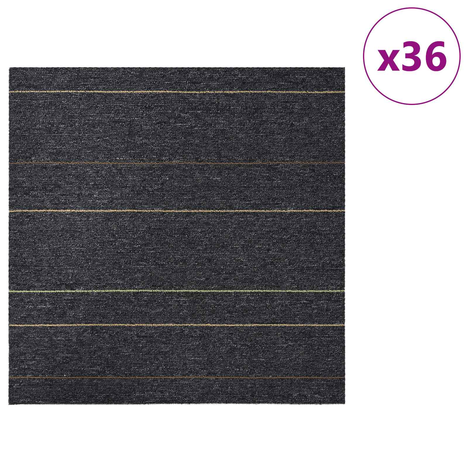 Teppichfliese Hellgrau mit Streifen 50 x 50 cm 4 pcs