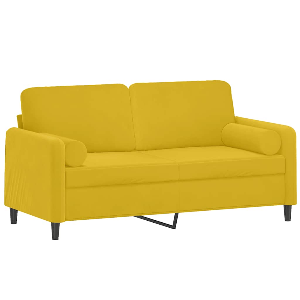 2-Sitzer-Sofa mit Zierkissen Dunkelgrün 120 cm Samt