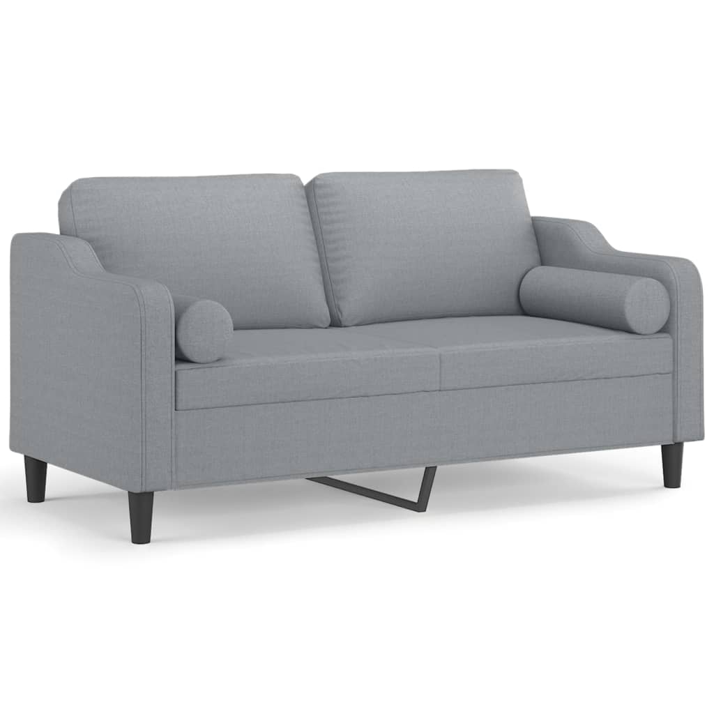 2-Sitzer-Sofa mit Zierkissen Braun 120 cm Stoff