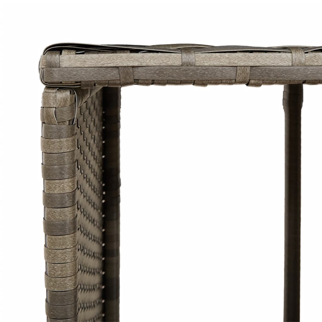 Whirlpool-Umrandung Schwarz Poly-Rattan und Massivholz Akazie