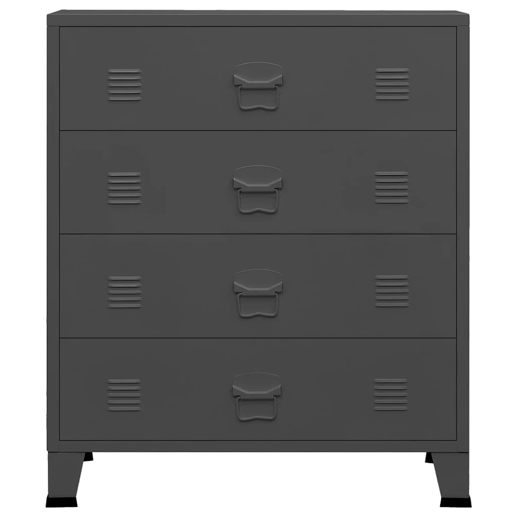 Schubladenschrank Metall Industrie-Stil 78 x 40 x 93 cm Schwarz