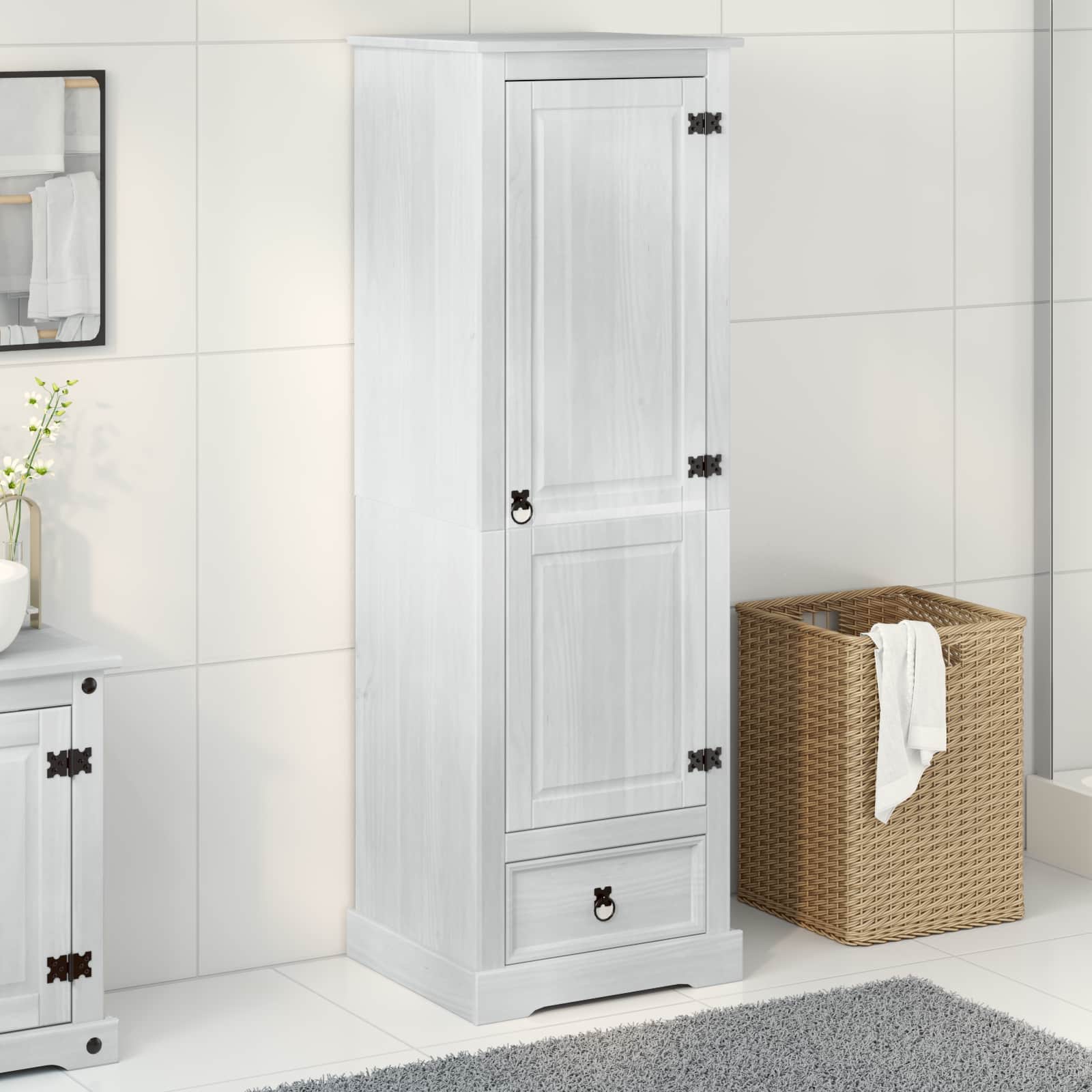 Kleiderschrank Corona 55x50x170 cm Massivholz Kiefer