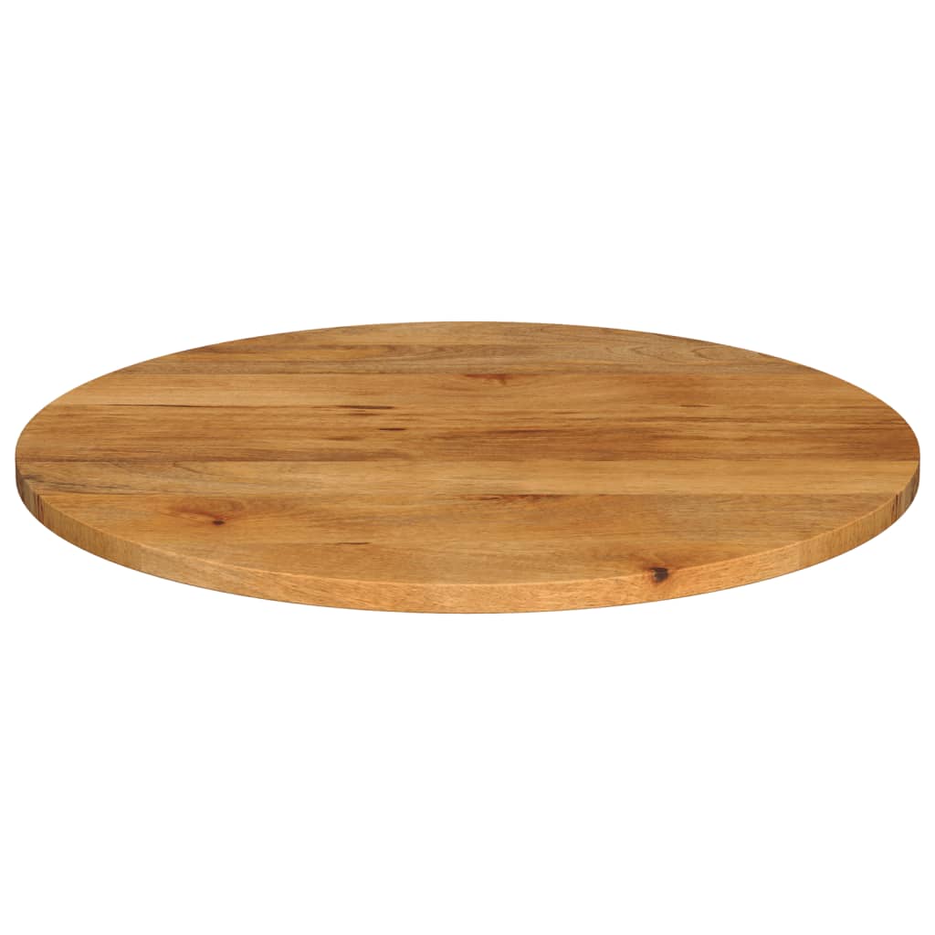 Tischplatte Ø 40x2,5 cm Rund Raues Massives Mangoholz
