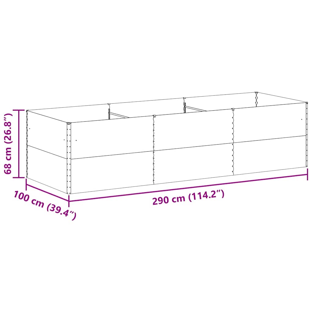 Garten-Hochbeet 100 x 50 x 36 cm Cortenstahl