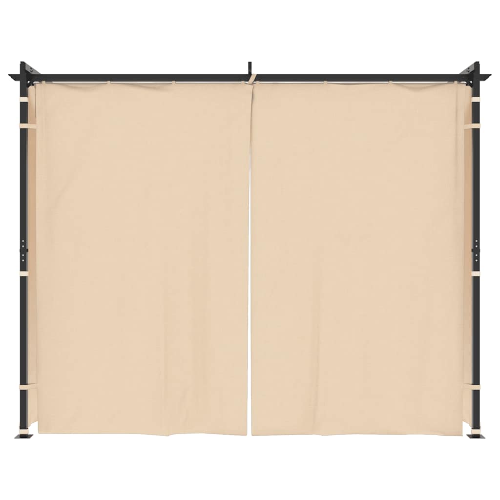 Pavillon mit Vorhängen 3x3 m Taupe Stahl