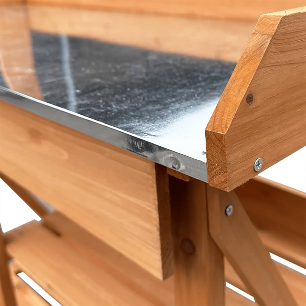 Pflanztisch mit Ablagen Massivholz Tanne