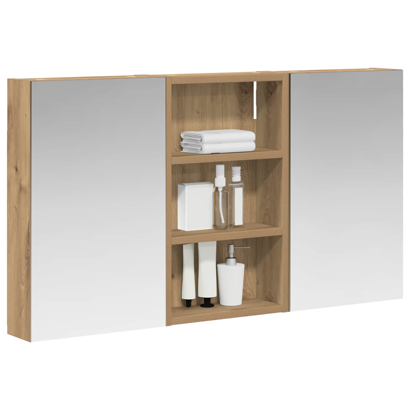 Badezimmerschrank-Set 3 pcs 80 x 10,5 x 50 cm Holzwerkstoff