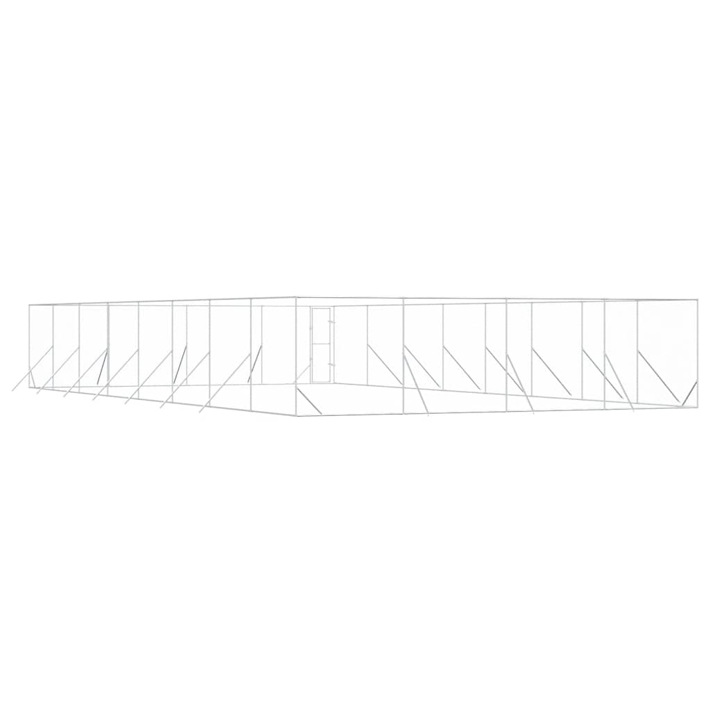 Outdoor-Hundezwinger Silbern 2x2x2 m Verzinkter Stahl