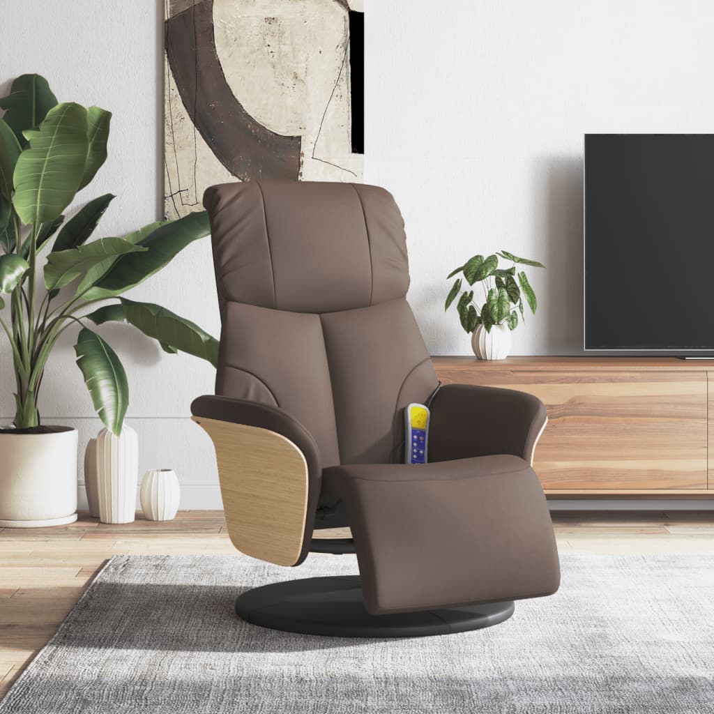 Massagesessel mit Fußteil Creme Kunstleder
