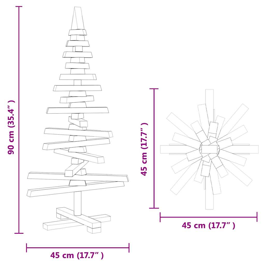 Weihnachtsbaum Holz zum Schmücken 60 cm Massivholz Kiefer