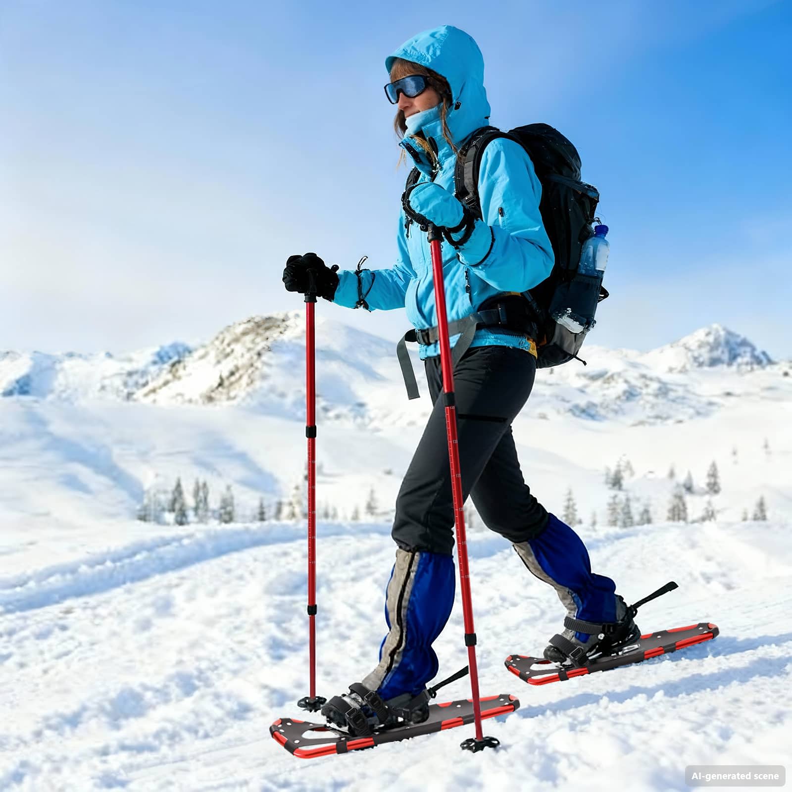 3 in 1 Schneeschuhe Silber und Schwarz 53,5 x 21 cm