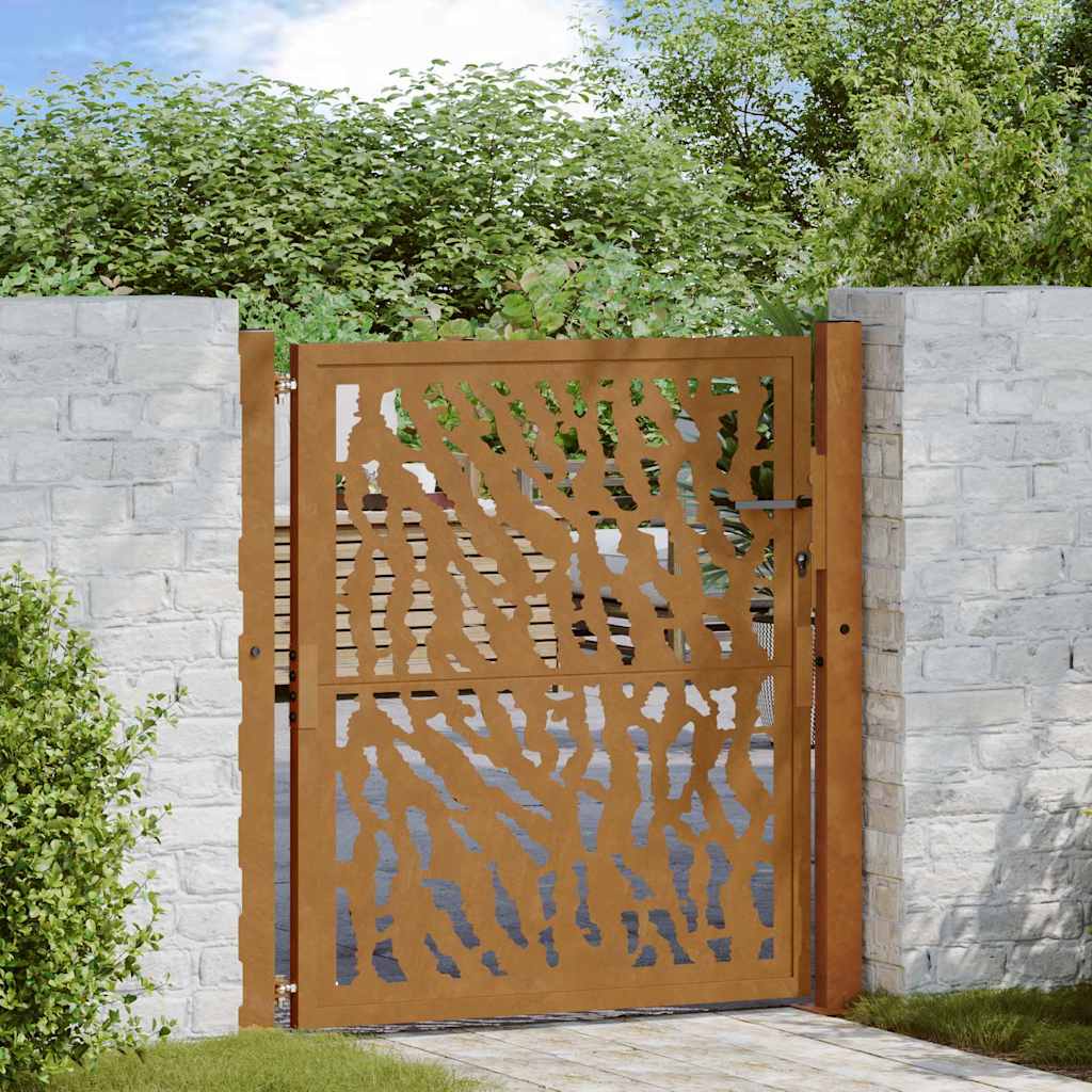 Gartentor Schwarz 100x100 cm Stahl Lichtdesign