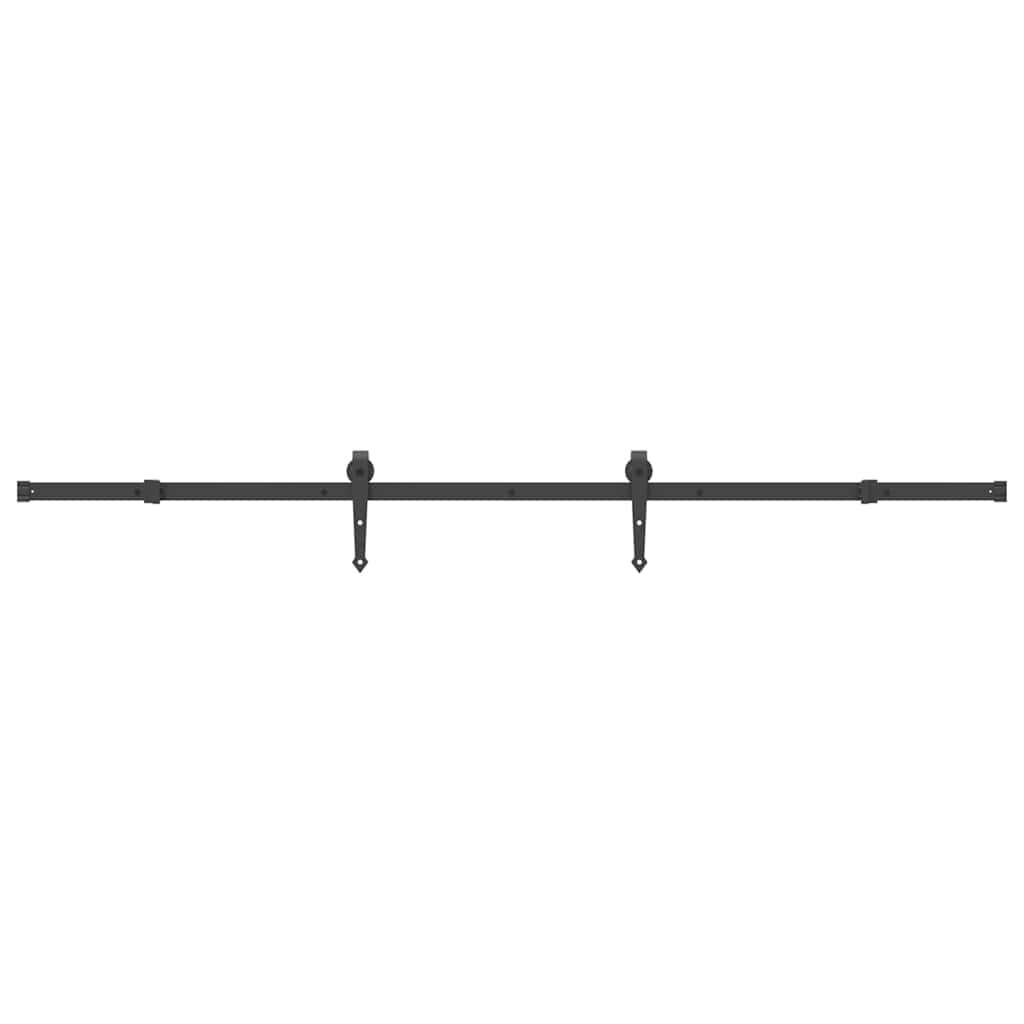 Schiebetürbeschlag-Set 152,5 cm Stahl Schwarz