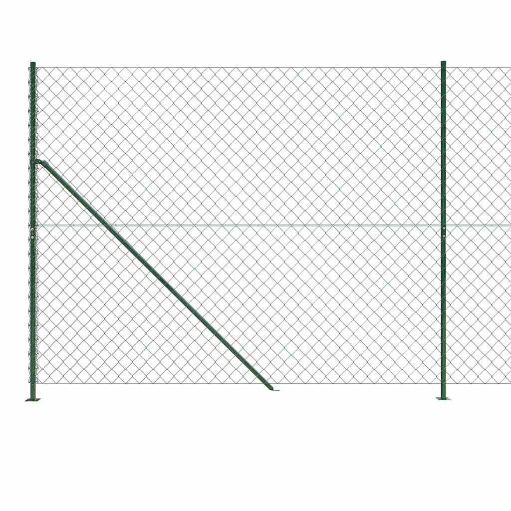Maschendrahtzaun mit Bodenflansch Grün 0,8x10 m