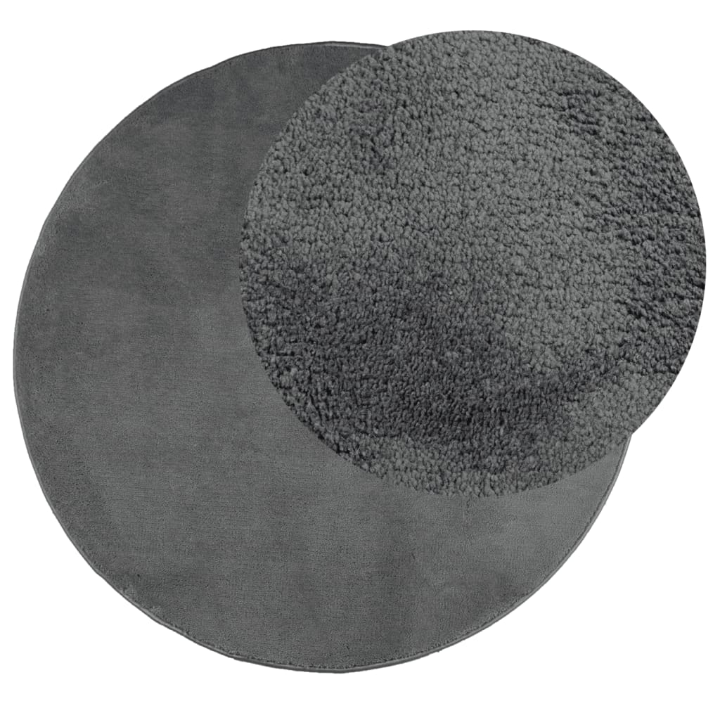 Teppich OVIEDO Kurzflor Anthrazit 120x120 cm
