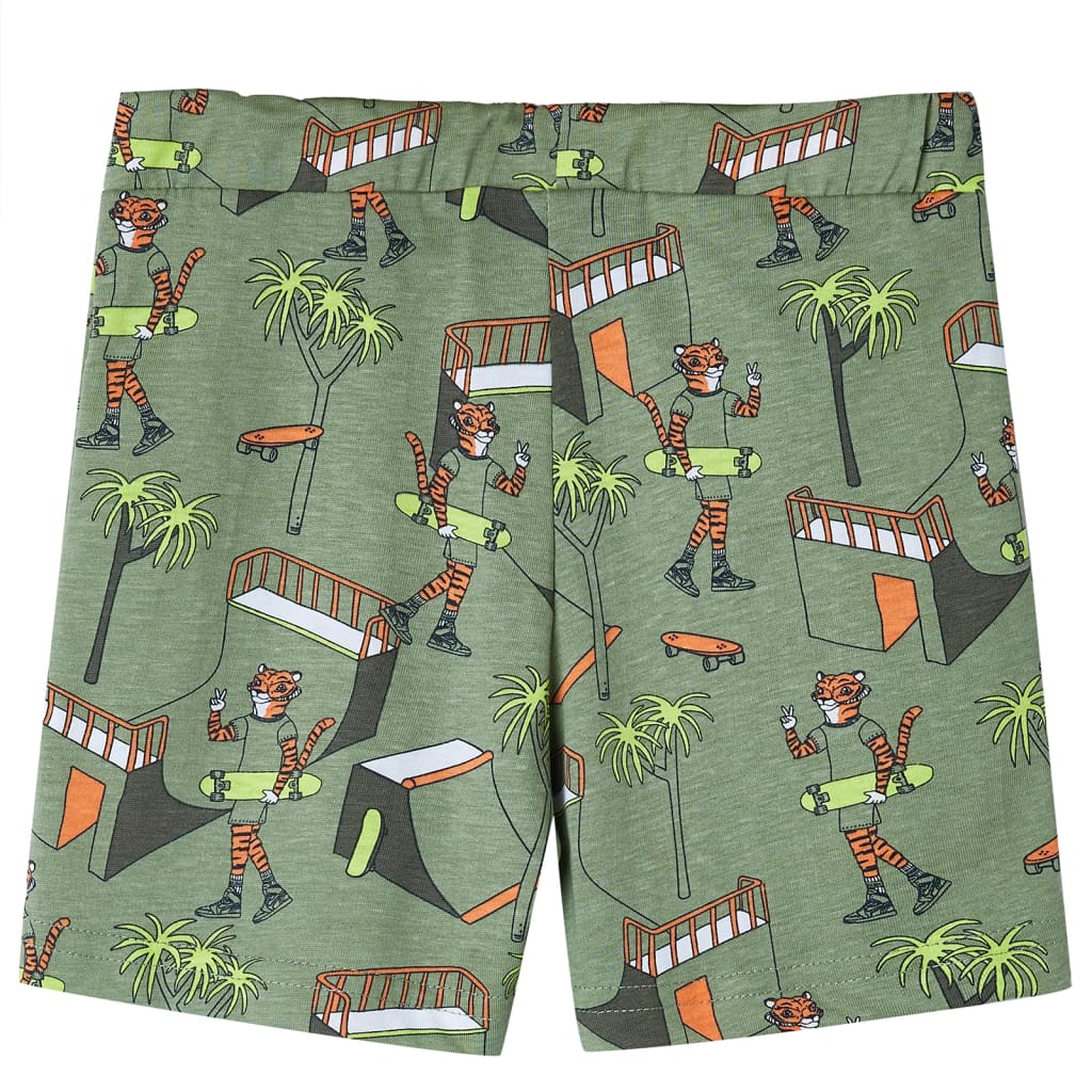 Kinderpyjama mit Kurzen Ärmeln Hellkhaki 92