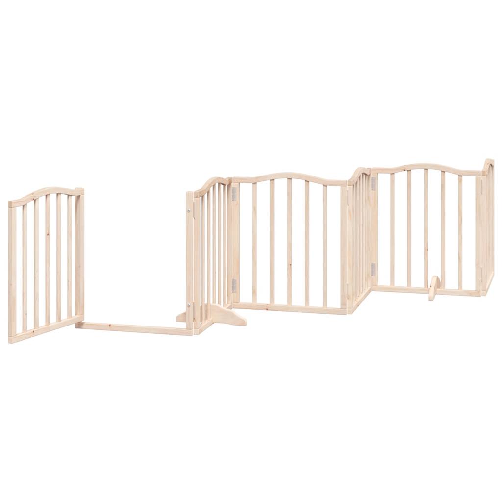 3-tlg. Hundetor Faltbar 150 cm Pappelholz
