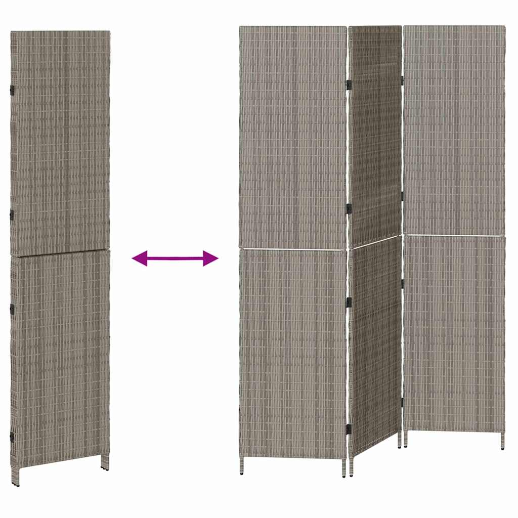 Raumteiler Schwarz 146 x 180 cm Poly-Rattan