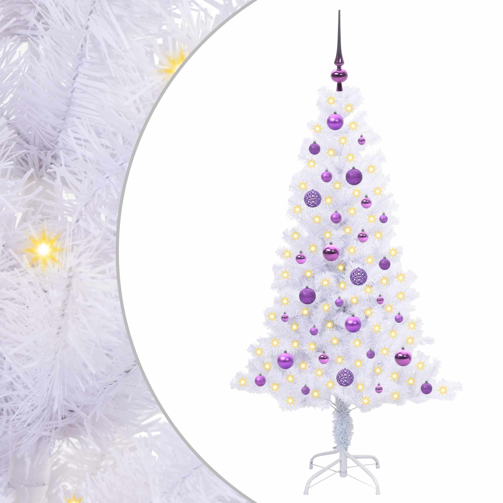 Künstlicher Weihnachtsbaum Weiß 120 cm PVC und Stahl