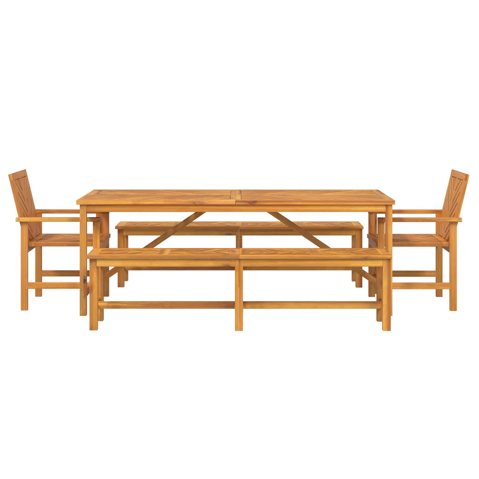 Garten Essgruppe 3 Stk. Braun Massivholz Akazie
