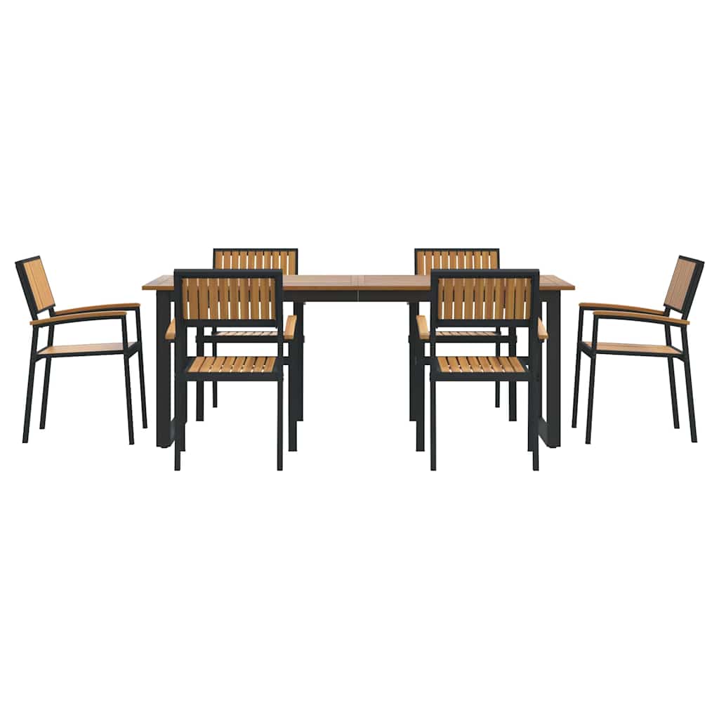 Garten Essgruppe 5 pcs Grau Massivholz Akazie