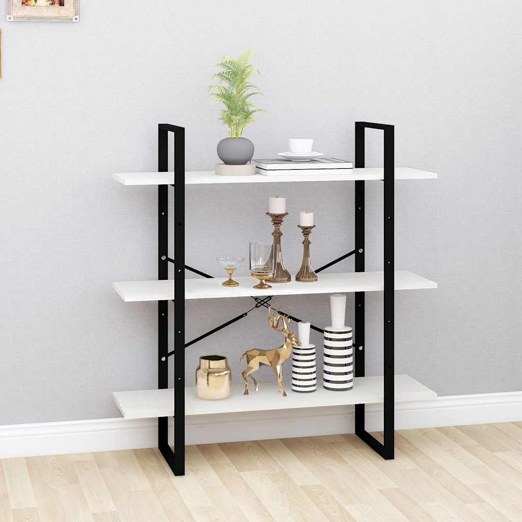 Bücherregal Weiß 100x30x105 cm Holzwerkstoff