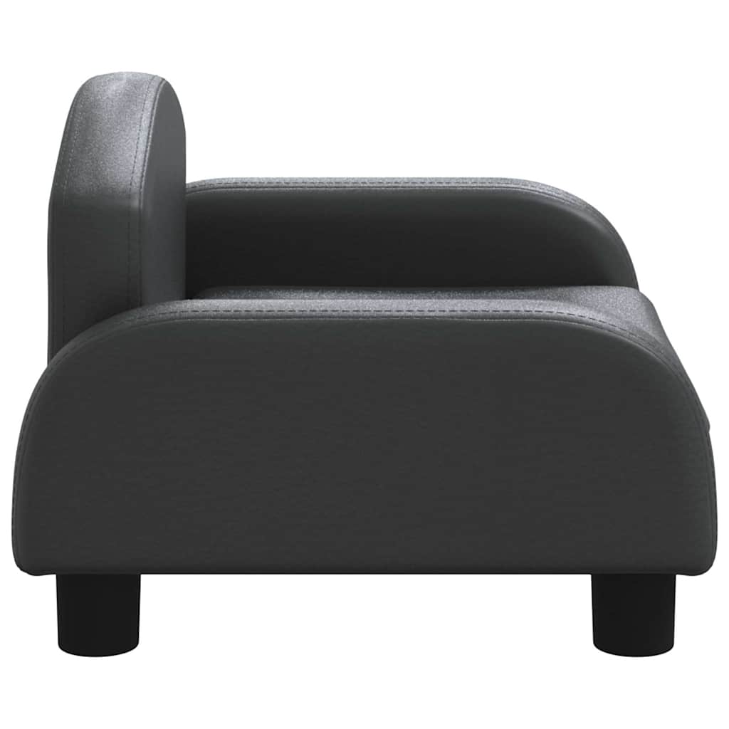 Kindersofa Schwarz 70x45x30 cm Kunstleder