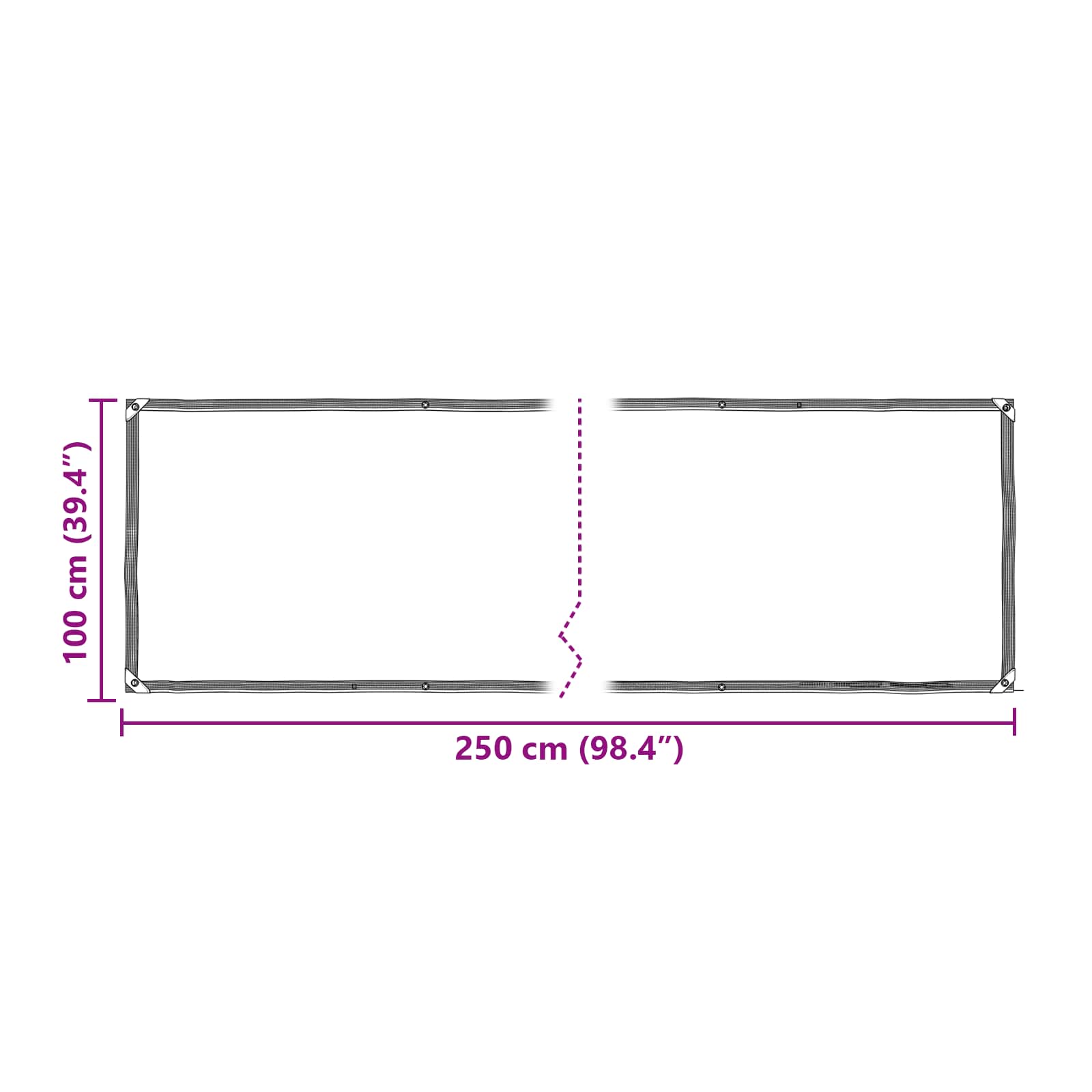 Pflanzenabdeckung mit Ösen 1x3 m Polyethylen
