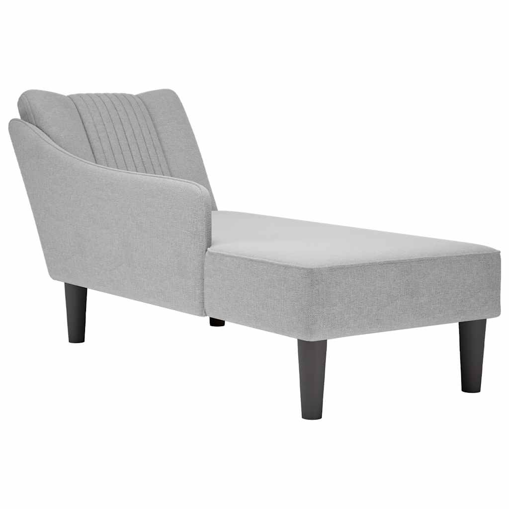 Chaiselongue mit Rechter Armlehne Hellgrau Stoff