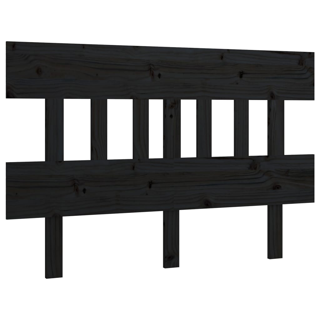 Bett-Kopfteil Schwarz 78,5x3x81 cm Massivholz Kiefer