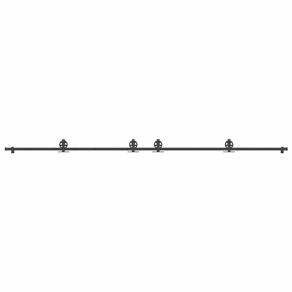 Schiebetürbeschlag-Set 366 cm Stahl Schwarz