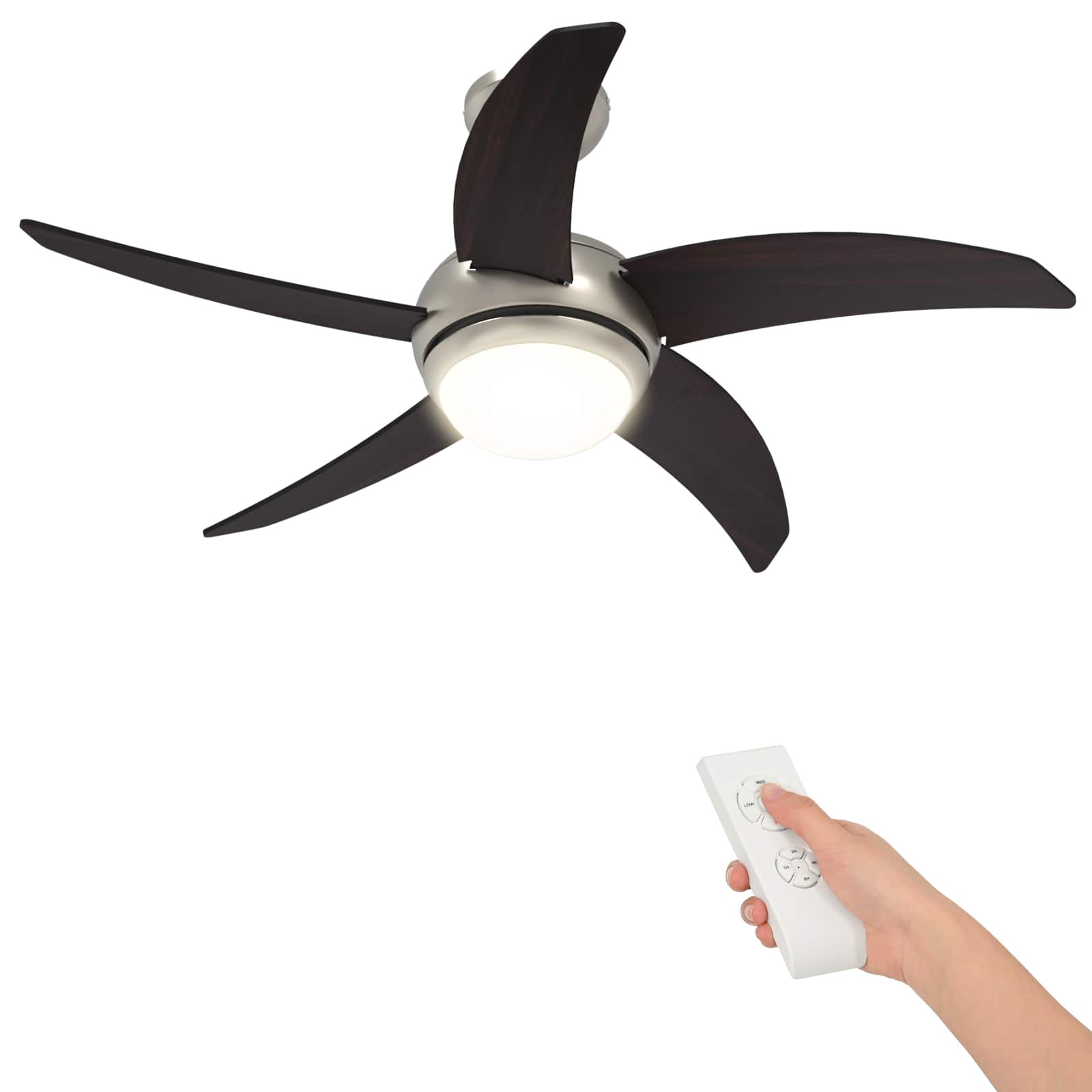 Deckenventilator mit Licht und Fernbedienung Ø 130 cm Weiß