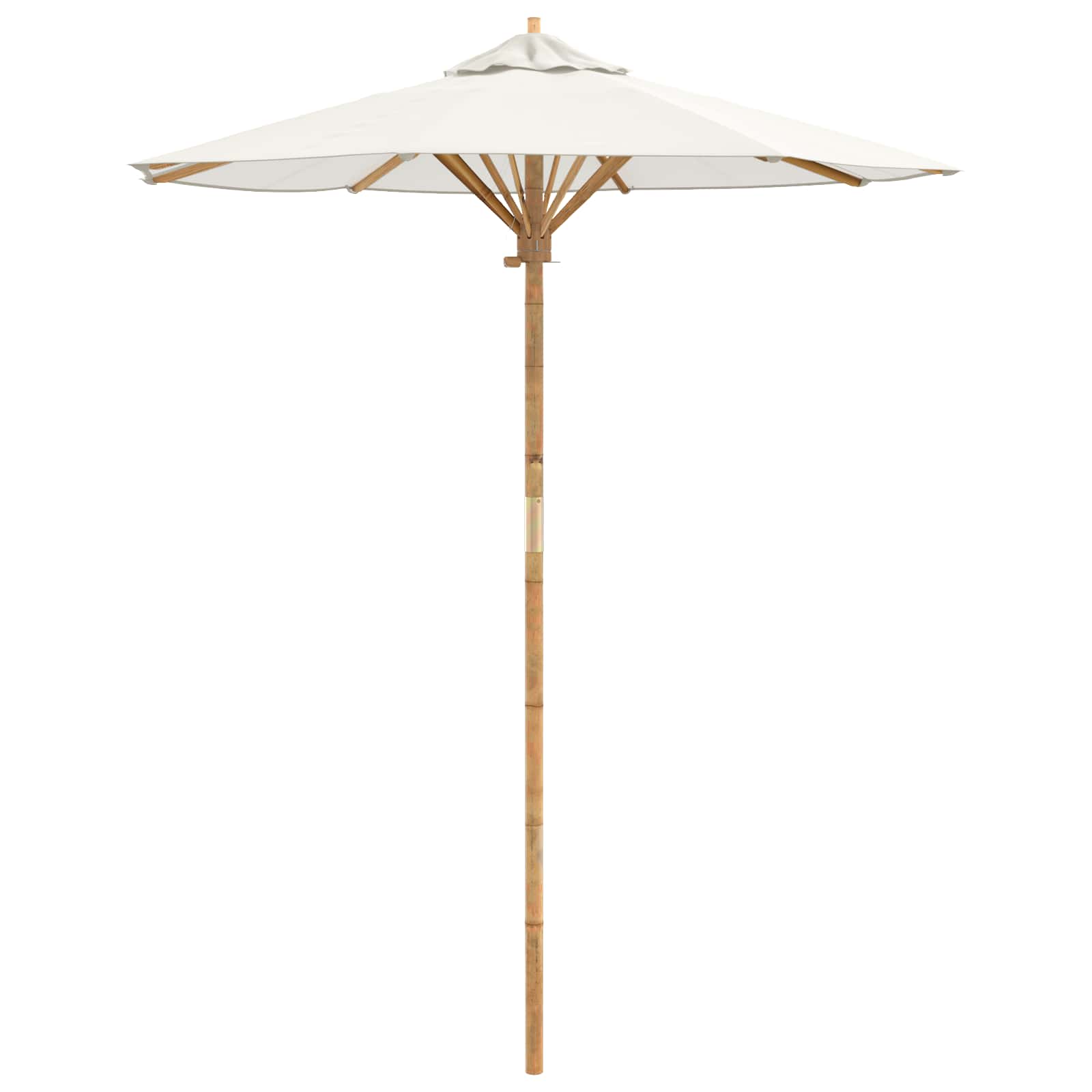 Garten-Sonnenschirm Cremeweiß Ø 150 x 210 cm Bambus