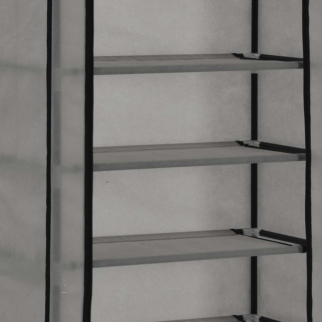 Schuhschrank mit Abdeckung Cremeweiß 57 x 29 x 162 cm Stoff