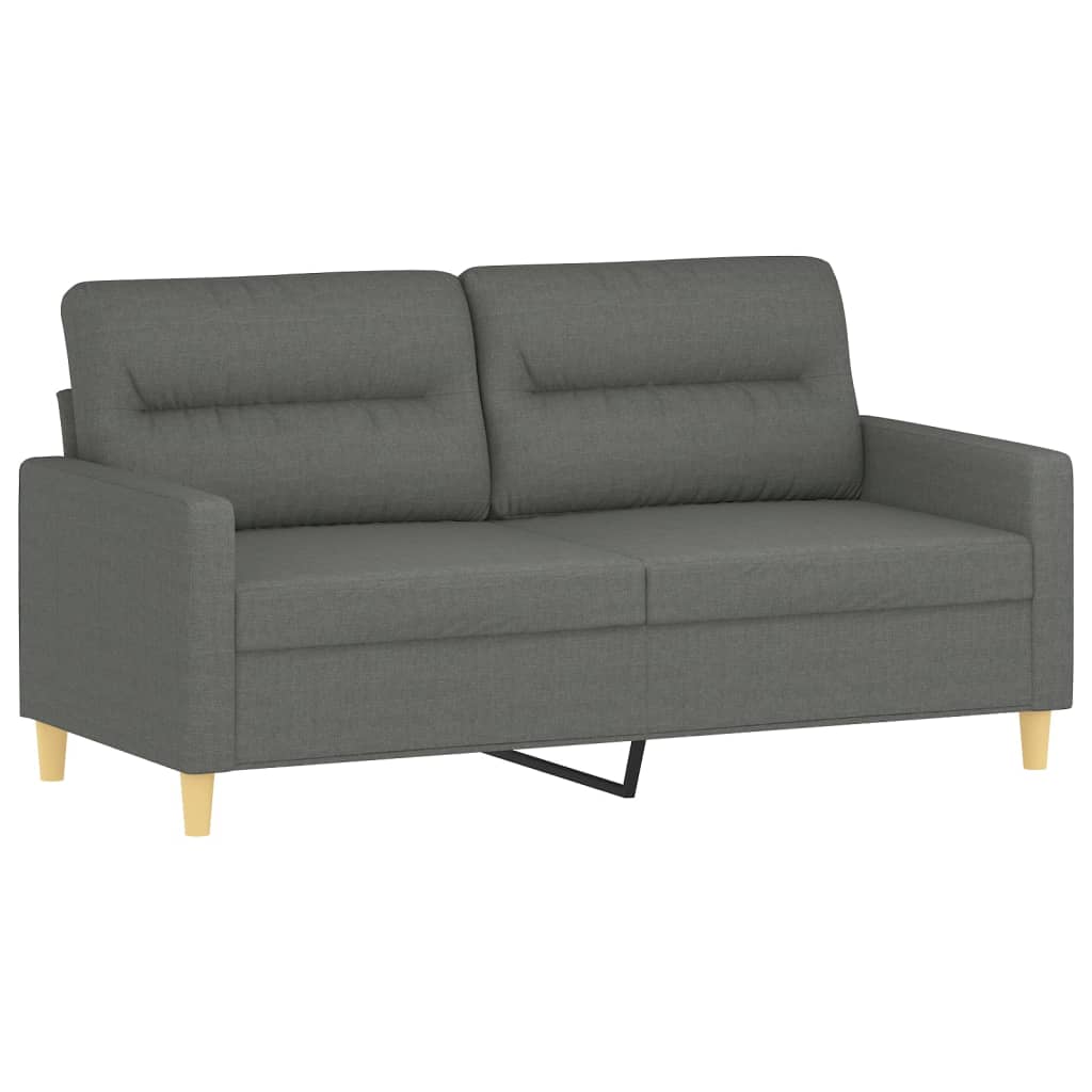 3-tlg. Sofagarnitur mit Kissen Creme Stoff