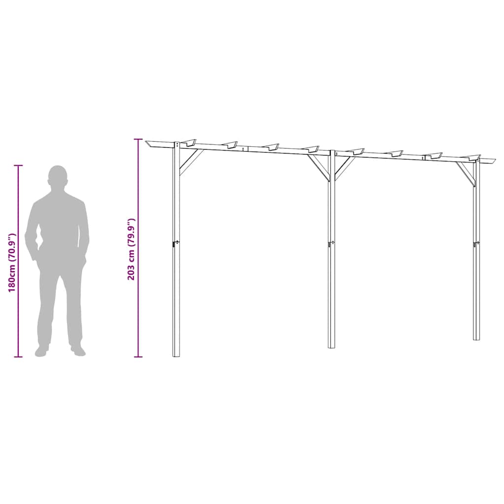 Gartenpergola 205x40x203 cm Holz