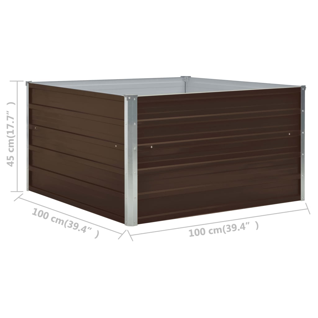 Hochbeet 100 x 100 x 45 cm Verzinkter Stahl Grau