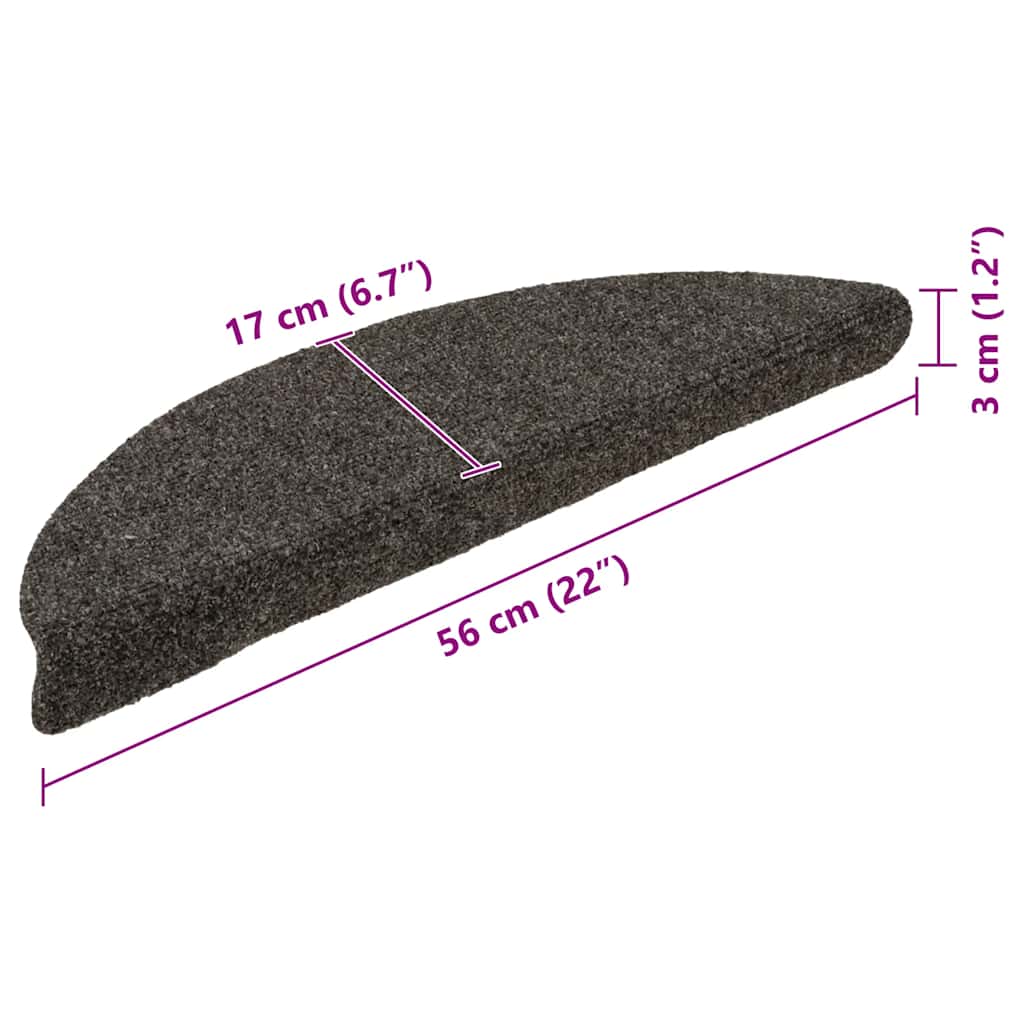 Stufenmatten Selbstklebend 15 Stk. 56x17x3 cm Hellbraun Halbrund