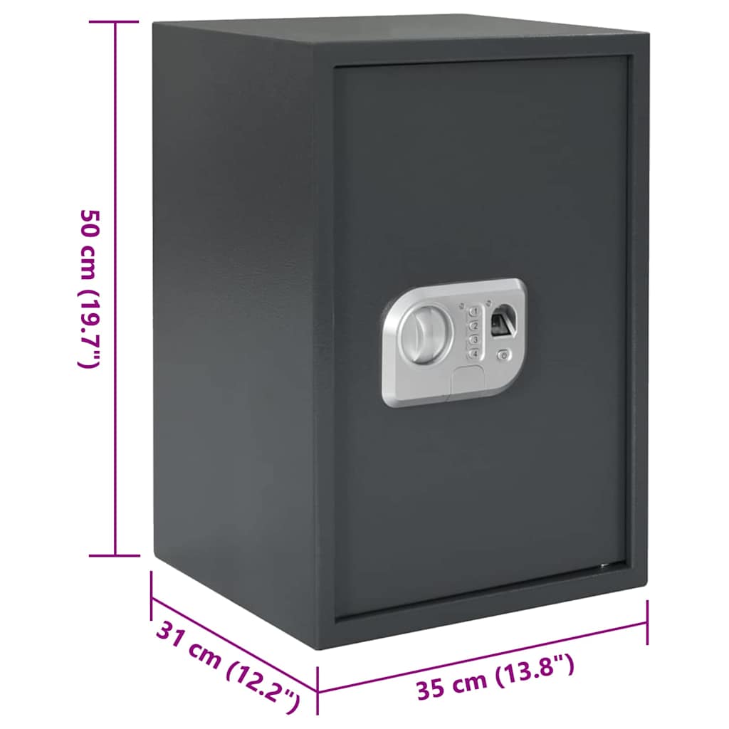 Digitaler Safe mit Schloss Dunkelgrau 31 x 20 x 20 cm Stahl