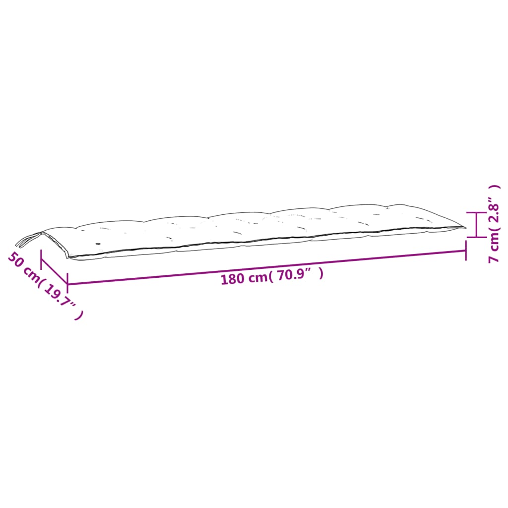 Gartenbank-Auflage Melange Anthrazit 100x50x7 cm Stoff