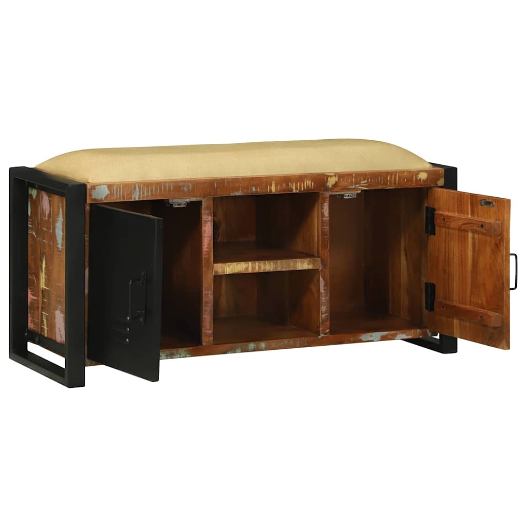 Bank Schrank Braun 100 x 35 x 50 cm Massivholz Mango