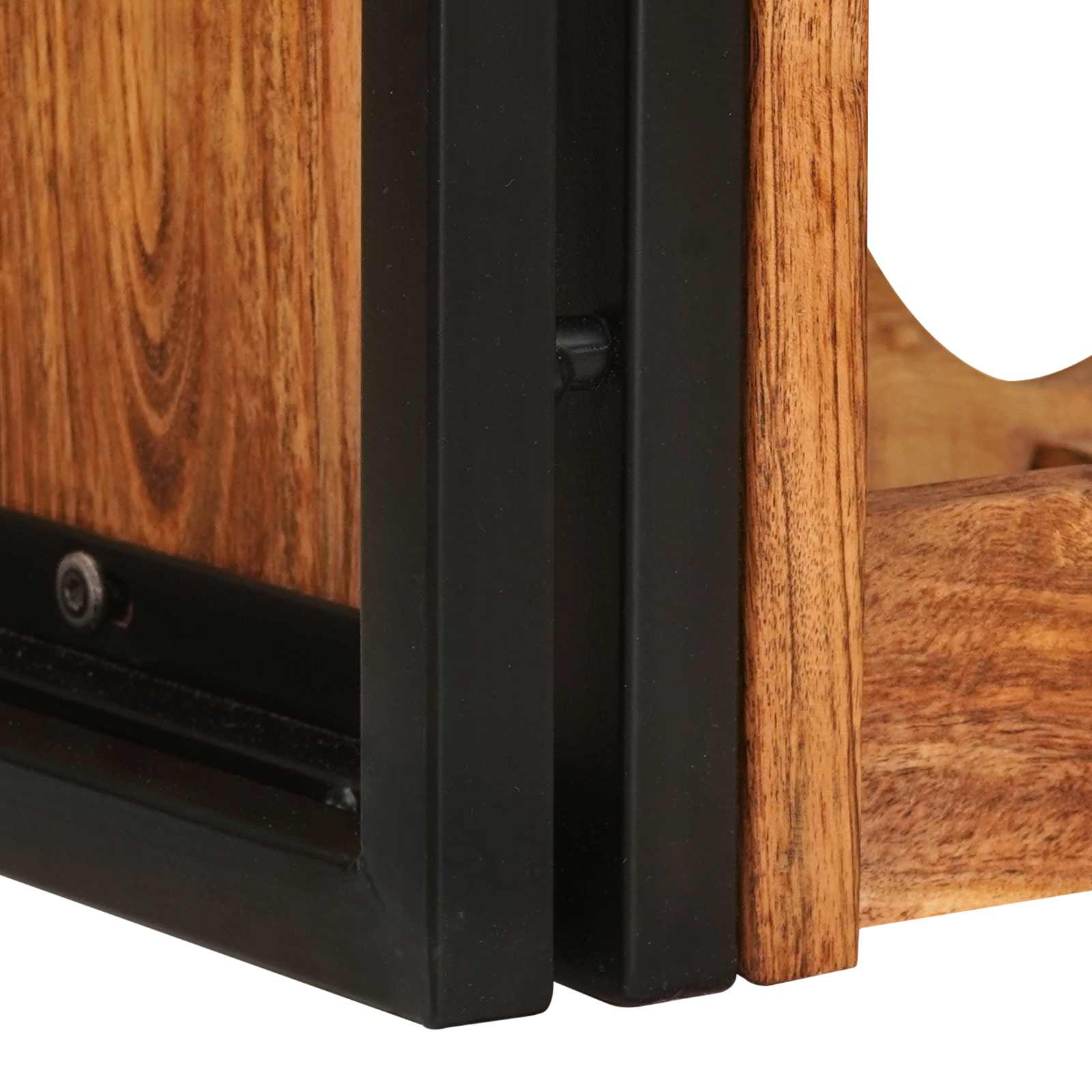 Weinregal Braun 60 x 45 x 33 cm Massives grobes Mangoholz