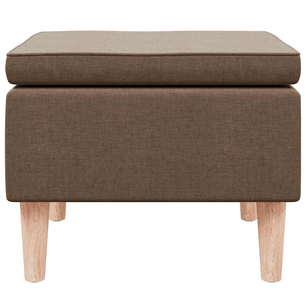 Hocker mit Holzbeinen Schwarz Stoff