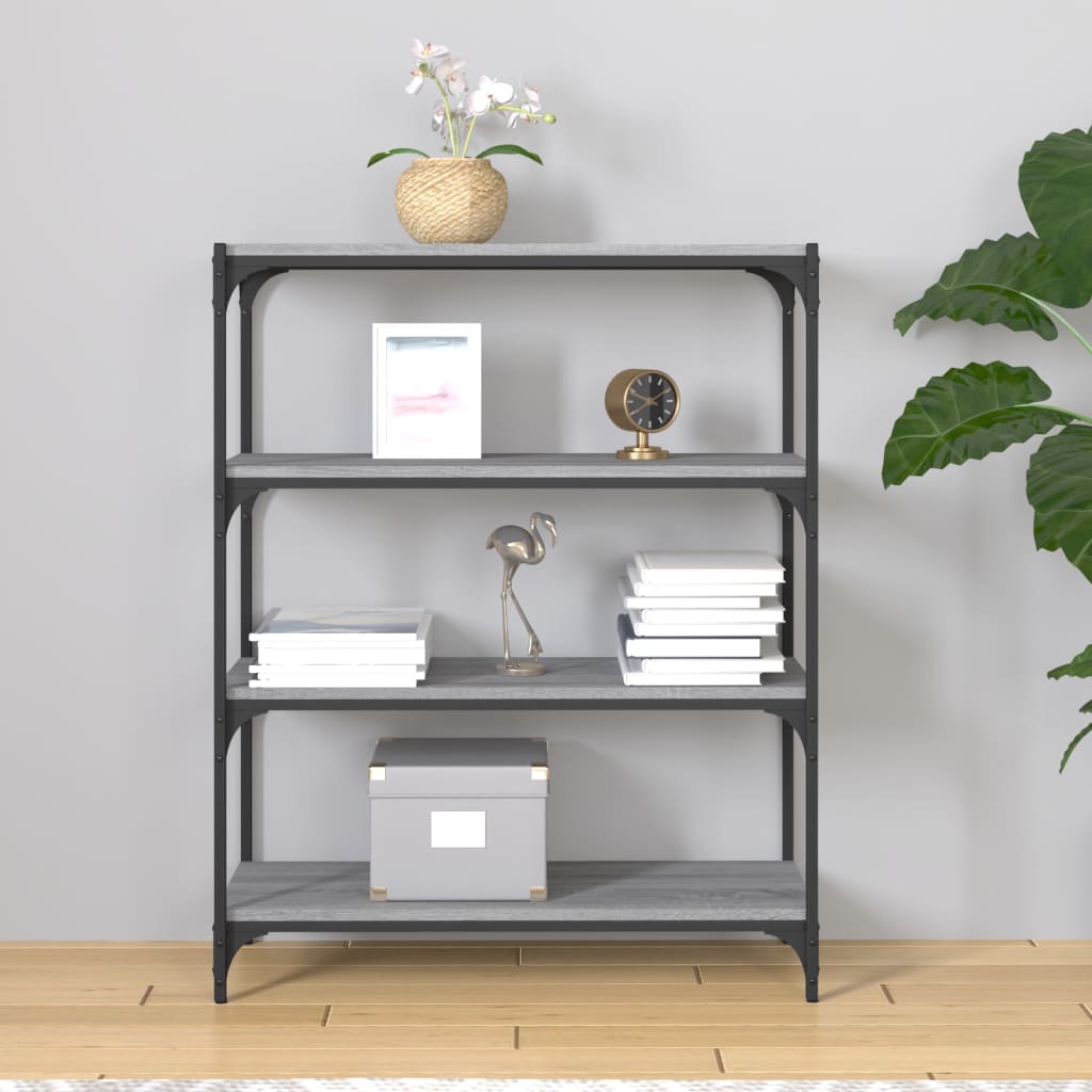Bücherregal Schwarz 40x33x70,5 cm Holzwerkstoff und Stahl