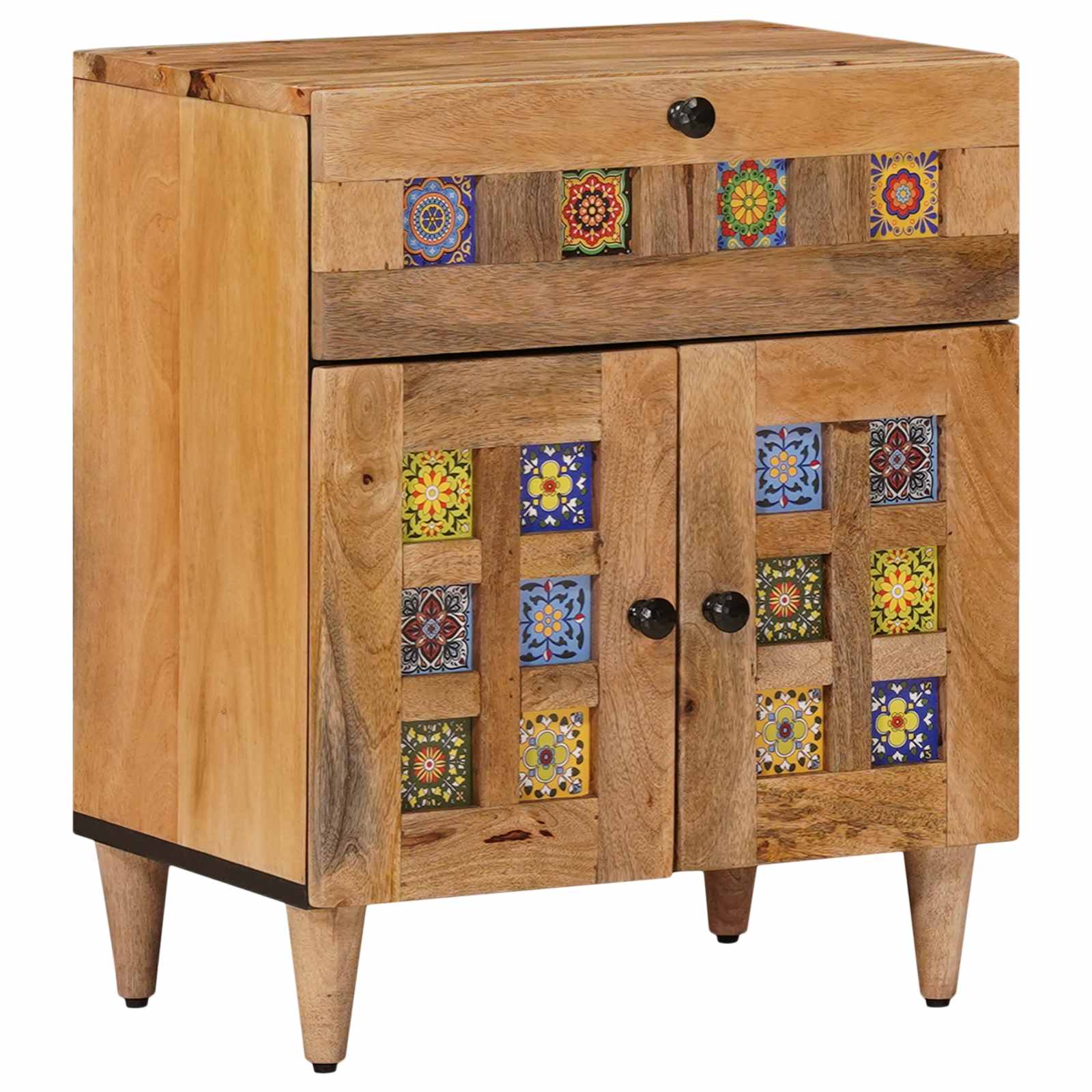 Nachttisch Braun 50 x 33 x 60 cm Massivholz Mango