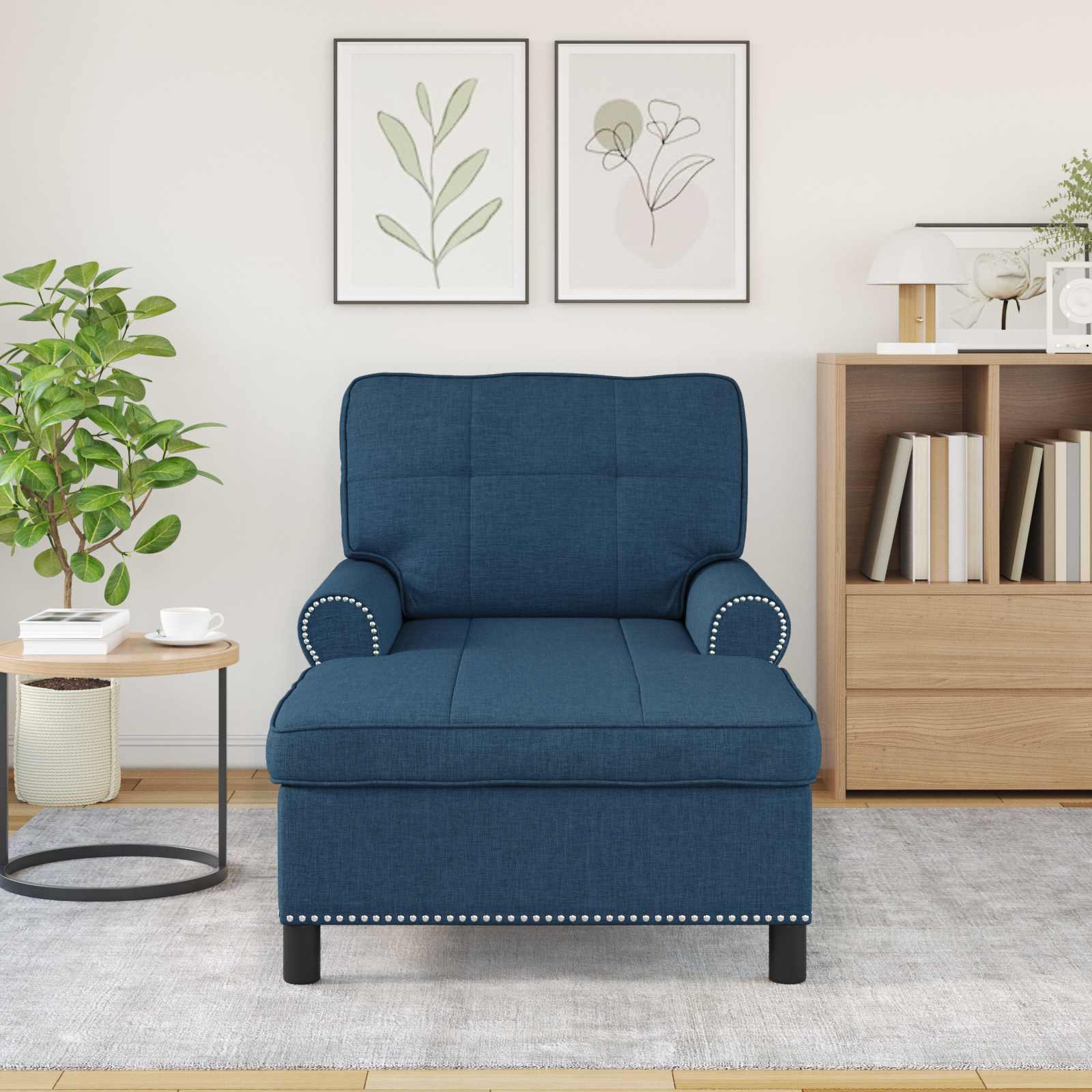 Lounge-Liege mit Kissen Hellgrau 91 x 157 x 91 cm Stoff