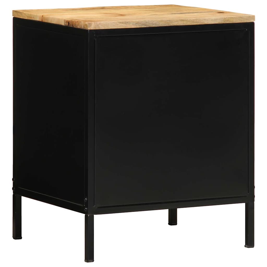 Nachttisch Braun und Schwarz 40 x 35 x 50 cm Massivholz Mango